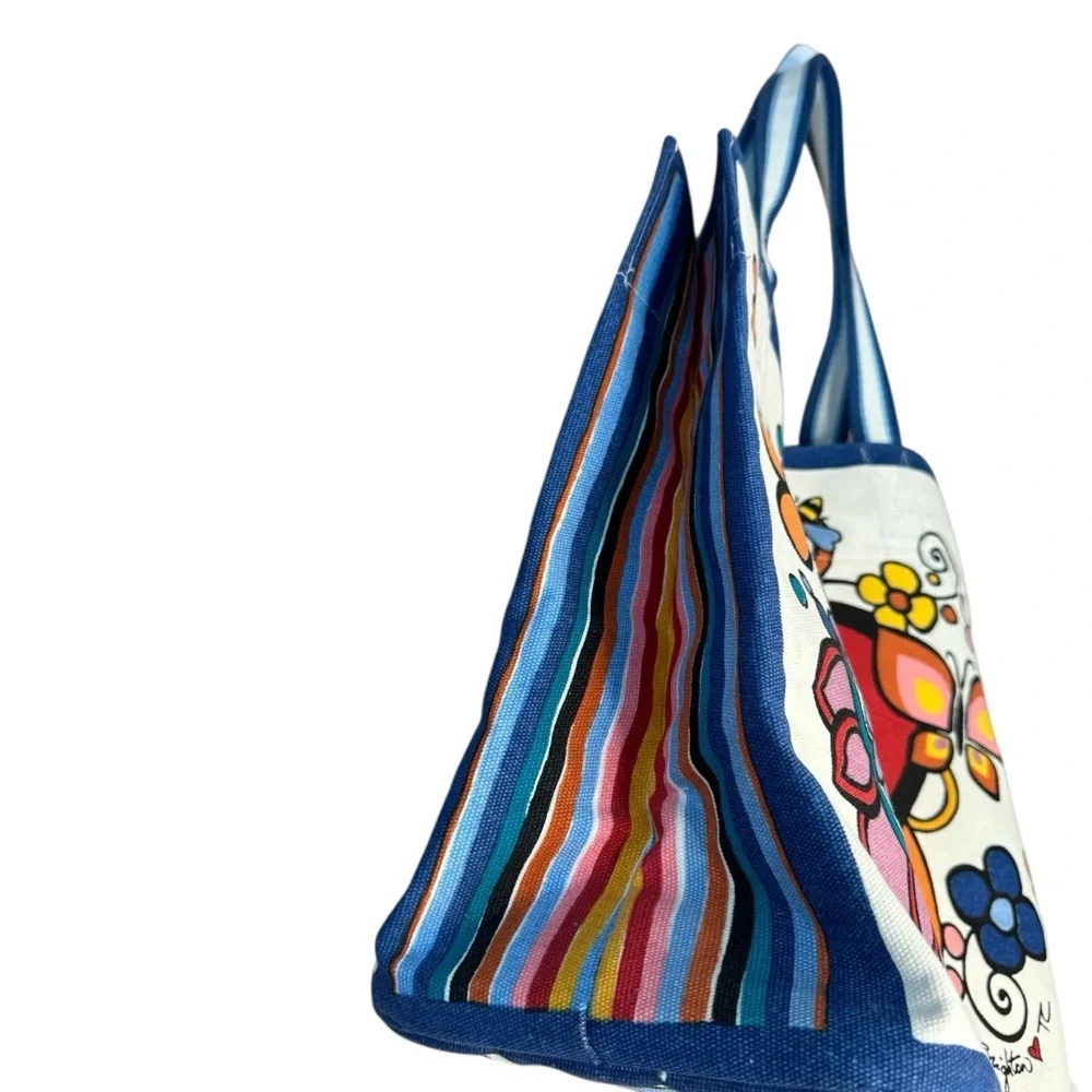 Brighton Power of Love Tote Colorful Canvas Tote Double Handles NWOT